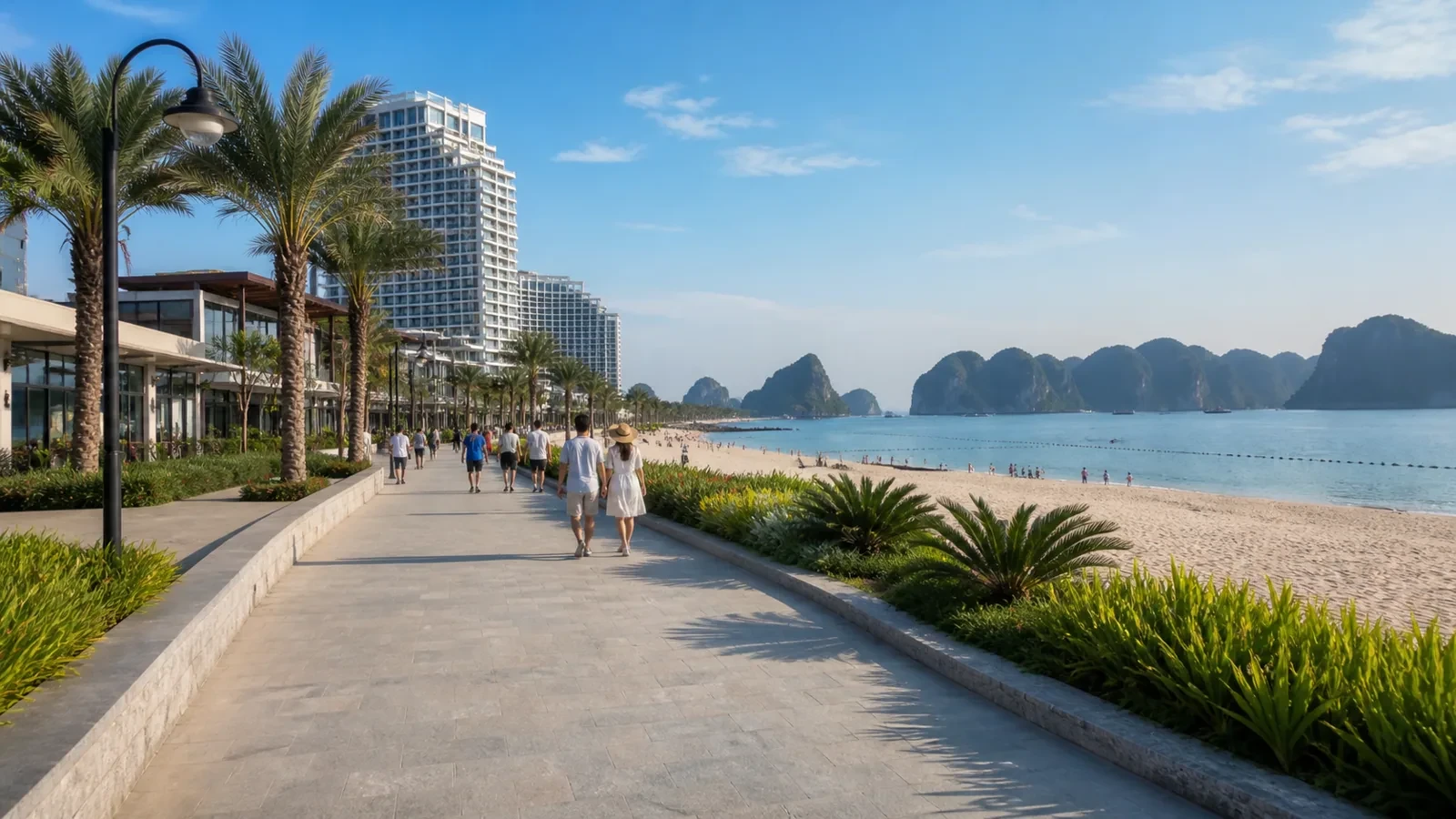 Bờ biển và khu dịch vụ Bãi Cháy
