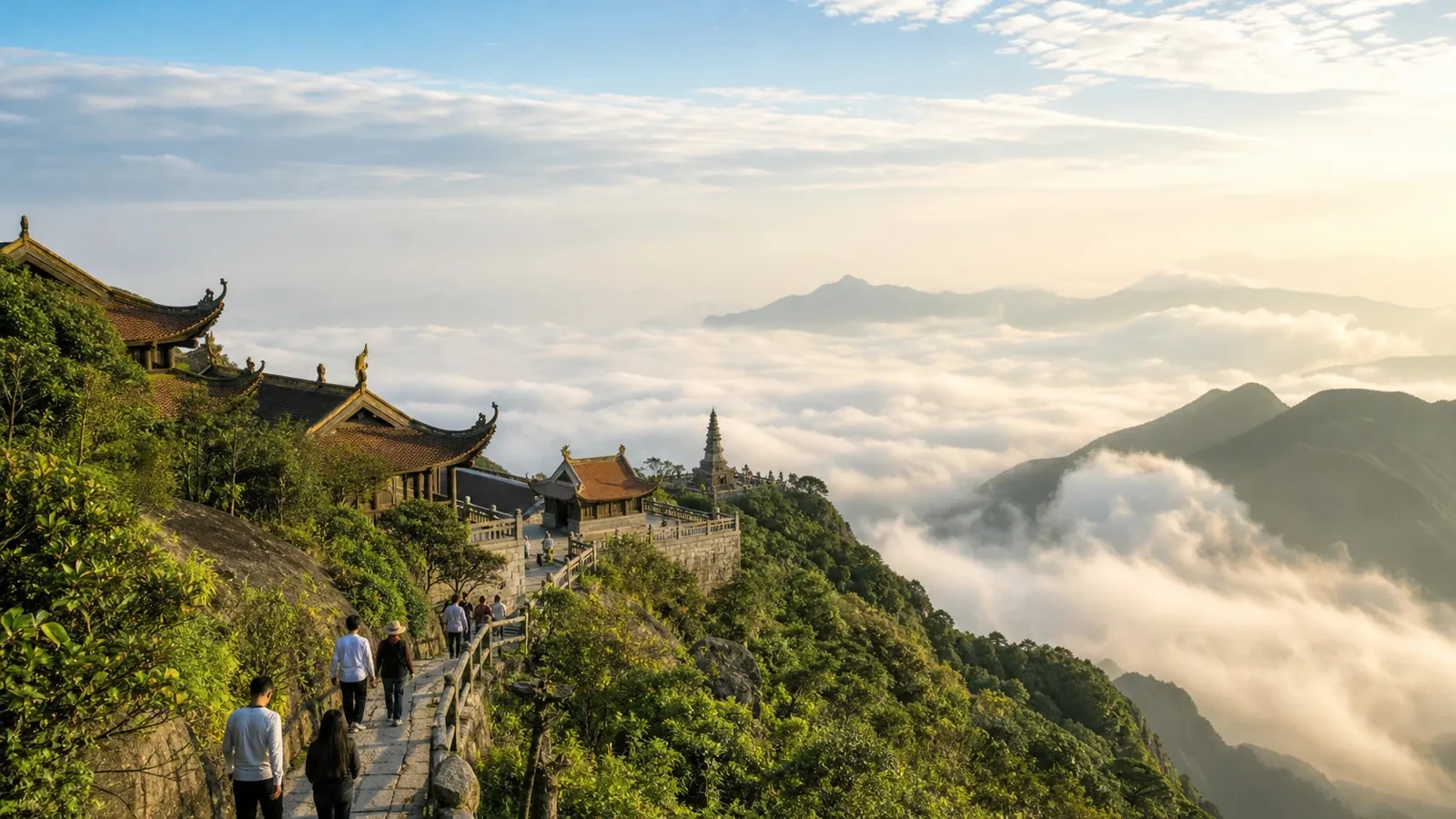 Núi rừng và công trình tại Yên Tử